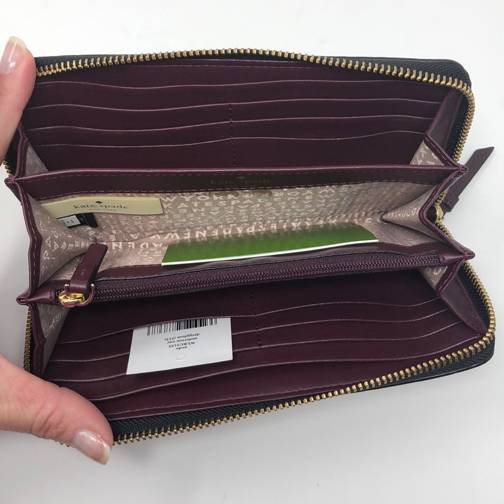 Nwt Kate Spade Neda deep plum wallet - Picture 4 of 6